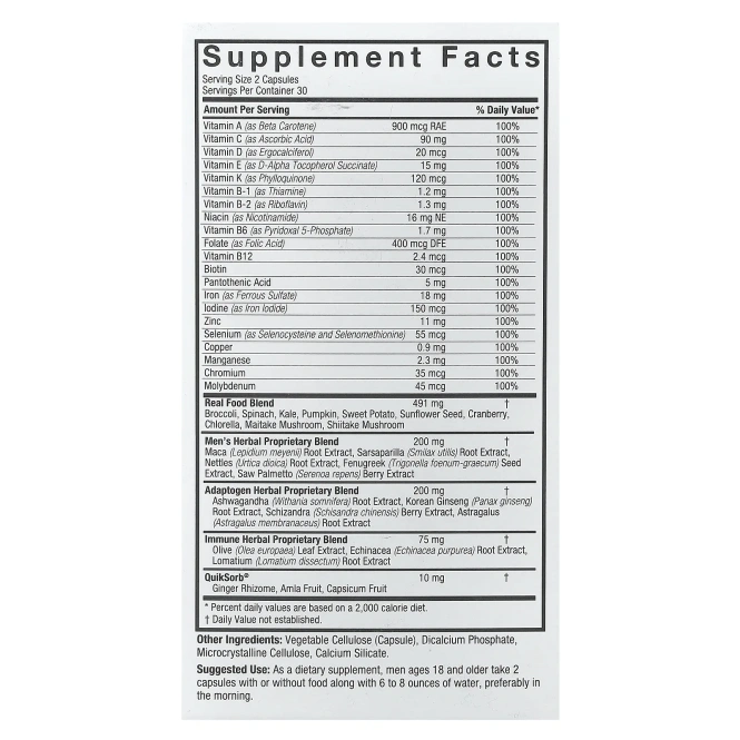 Nature's Answer, Men's 100, мультивитамины, 60 вегетарианских капсул