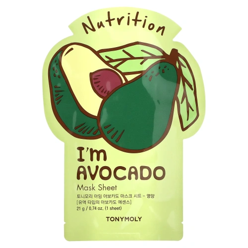 Tony Moly, I'm Avocado, Nutrition Mask Sheet, 1 Sheet, 0.74 oz (21 g)