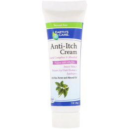 Earth's Care, Крем против зуда с маслом ши и миндальным маслом, спортивный тюбик, 1 унция (28 г)