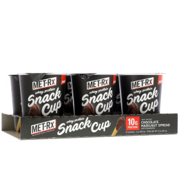 MET-Rx, Кружка с закуской из сывороточного белка, шоколадный фундук с хлебными палочками, 6 контейнеров, по 2 унции (59,5 г) каждый