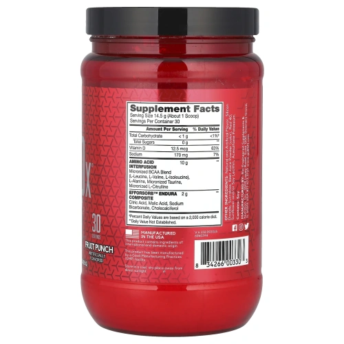 BSN, AminoX, выносливость и восстановление, фруктовый пунш, 435 г (15,3 унции)