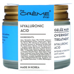 The Creme Shop, Гиалуроновая кислота, ночная гелевая косметическая маска, 70 мл (2,36 унции)