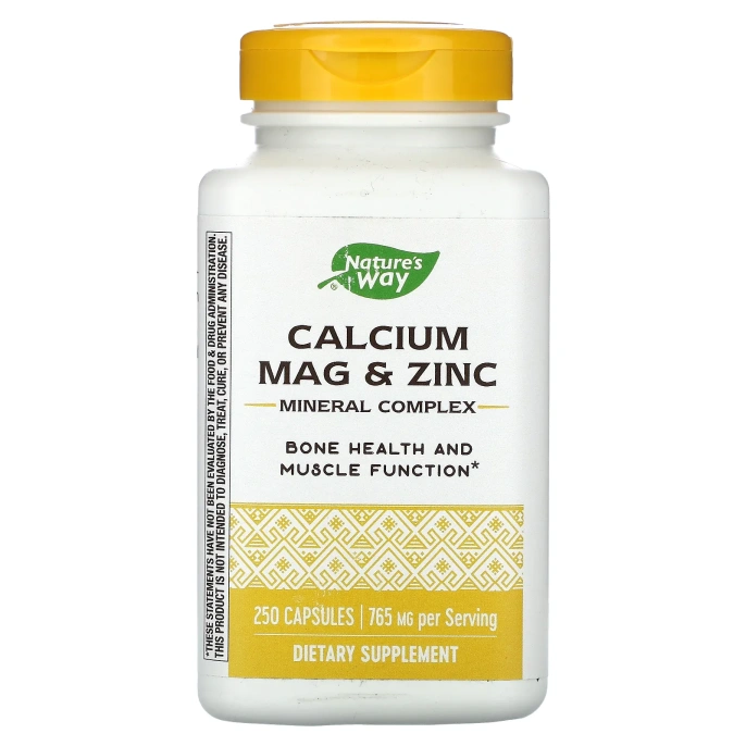 Nature's Way, Кальций, магний и цинк, минеральный комплекс, 250 капсул