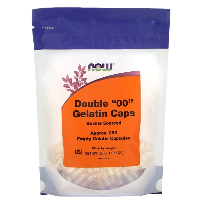 Now Foods Double 00 пустые желатиновые капсулы 250 капсул