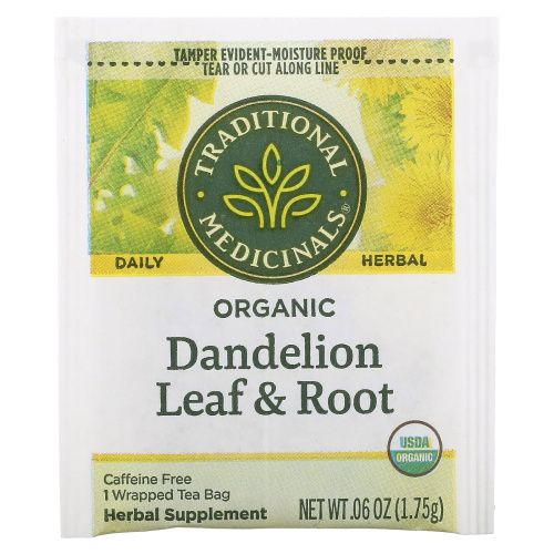 Traditional Medicinals, Органический чай Dandelion Leaf & Root без кофеина, 16 пакетиков, .99 унц. (28 г)