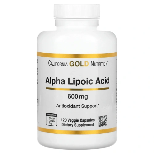 California Gold Nutrition, альфа-липоевая кислота, 600 мг, 120 растительных капсул