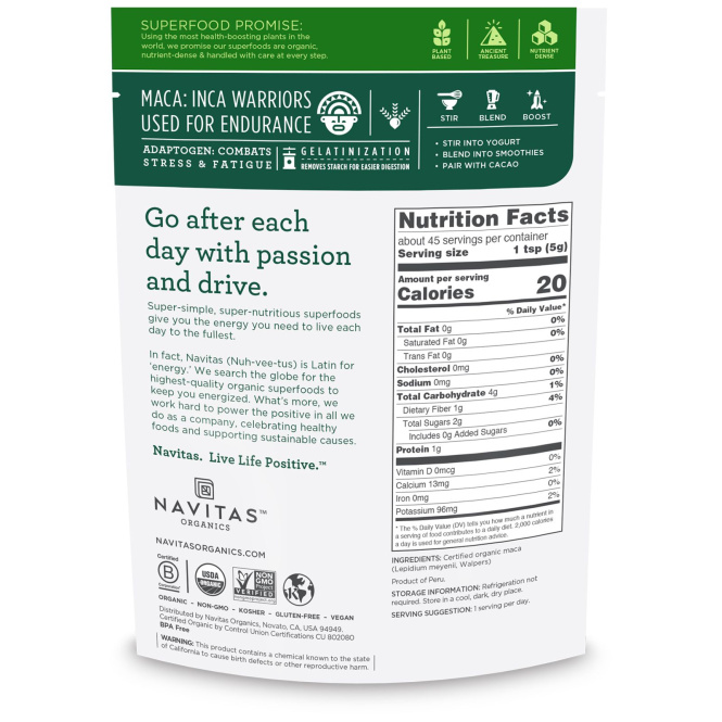 Navitas Organics, Оригинальная желатизированная мака, 227 г