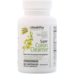 Health Plus, Super Colon Cleanse, 530 мг, 60 капсул