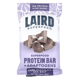 Laird Superfood, Протеиновый батончик Superfood + адаптогены, морская соль из темного шоколада, 10 пакетиков по 45 г (1,6 унции)