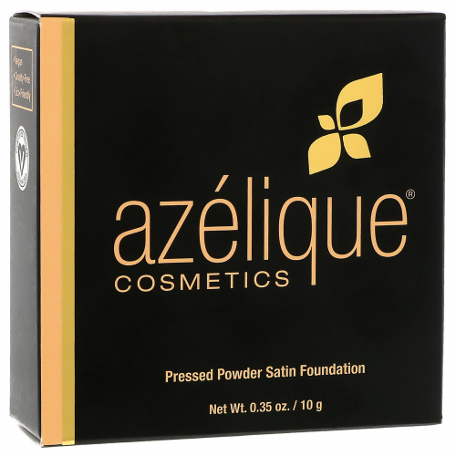 Azelique, Компактная пудра "Атласная основа", Прозрачный оттенок, Без тестирований на животных, Сертифицированный веганский продукт, 0,35 унц. (10 г)