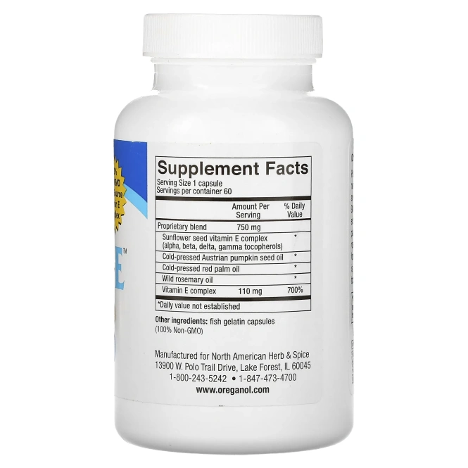 North American Herb & Spice Co., Purely-E, чистый витамин Е, 60 капсул