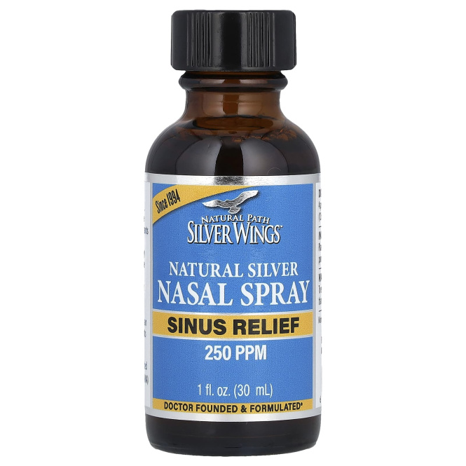 Natural Path Silver Wings, Natural Silver, спрей для носа, облегчение пазух, 250 част. / Млн, 30 мл (1 жидк. унц.)