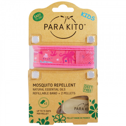 Para'kito, Браслет с репеллентом от комаров + 2 гранулы, для детей, «Водный мир», 3 шт. в наборе