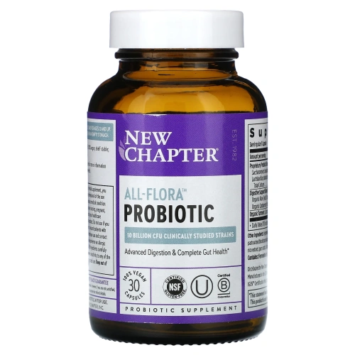 New Chapter, Пробиотик All-Flora, 30 вегетарианских капсул