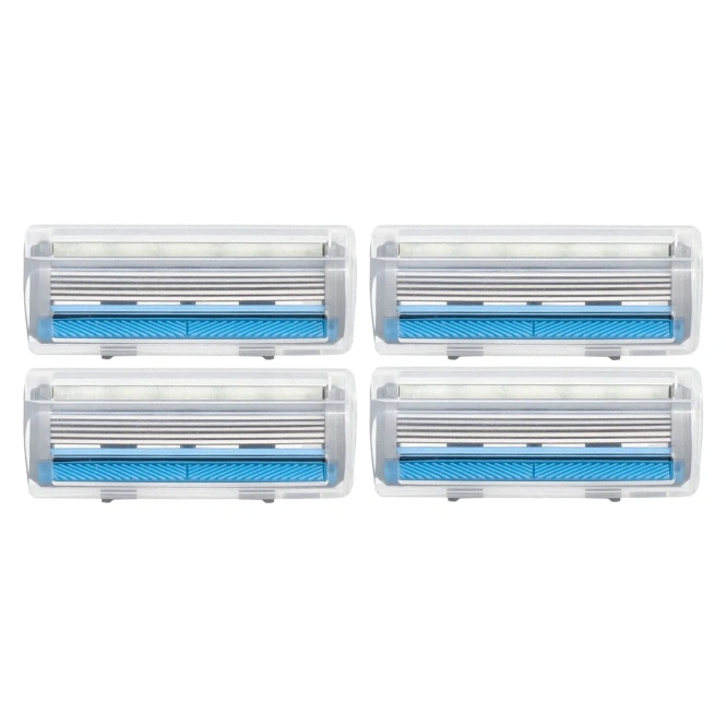 Bulldog Skincare For Men, чувствительные железные лезвия для бритья с маслом баобаба, 4 кассеты