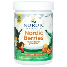 Nordic Naturals, Nordic Berries, мультивитаминные жевательные конфеты, оригинальный вкус, 200 жевательных таблеток в форме ягод