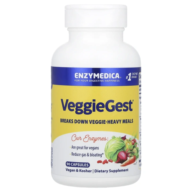 Enzymedica, VeggieGest (предыдущее название Gastro), 90 капсул