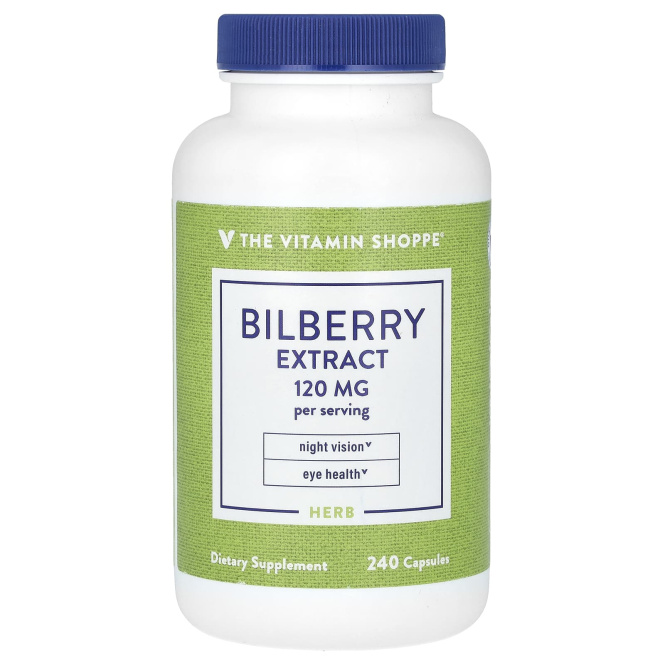 The Vitamin Shoppe, экстракт черники, 120 мг, 240 капсул (60 мг в 1 капсуле)