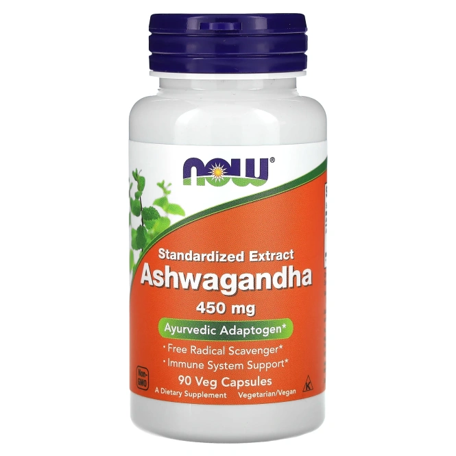 Ашвагандха NOW FOODS ASHWAGANDHA, 450 мг, 90 капсул