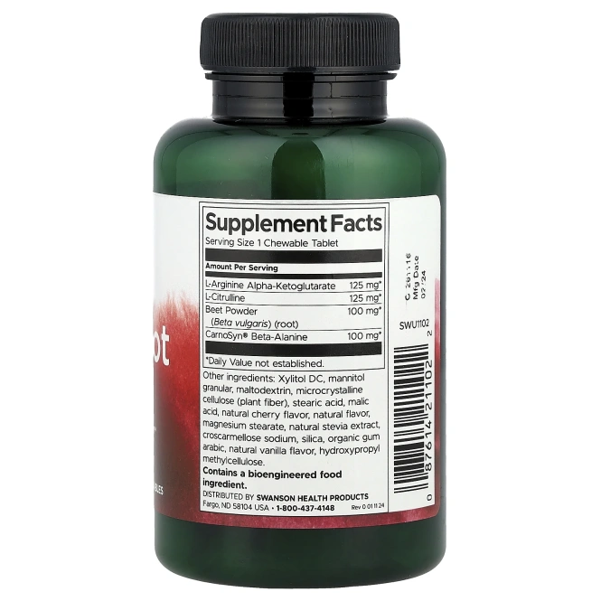 Swanson, Beet Root NO+, 60 Chewables