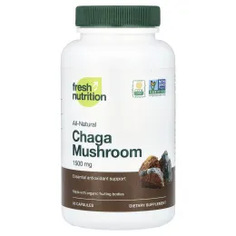Fresh Nutrition, чага, гриб, 90 капсул (500 мг в 1 капсуле)