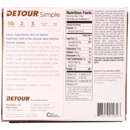 Detour, Simple, Батончики  с Сывороточным Белком, Карамель с Шоколадной Крошкой, 9 батончиков по 1,1 унции (30 г) каждый