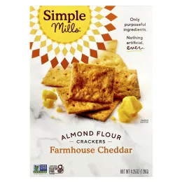 Simple Mills, крекеры из миндальной муки, с фермерским чеддером, 120 г (4,25 унции)