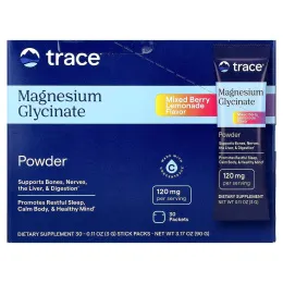 Trace, Порошок глицината магния, ягодный лимонад, 30 пакетиков по 3 г (0,11 унции)