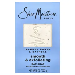 SheaMoisture, гладкое и отшелушивающее кусковое мыло, мед манука и овсянка, 227 г (8 унций)