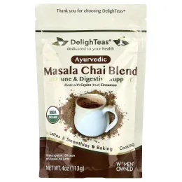 DelighTeas, Аюрведическая смесь чая масала, без кофеина, 113 г (4 унции)