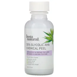 InstaNatural, химический пилинг с 30% гликолевой кислотой АГК, 30 мл (1 жидк. унция)