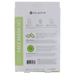 Nu-Pore, Collagen Essence Face Mask Set, алоэ и огурец, 2 одноразовые маски, 25 г (0,85 жидких унций) каждая