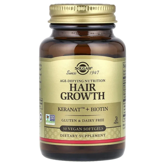 Solgar, Антивозрастное питание, для роста волос, 30 веганских капсул