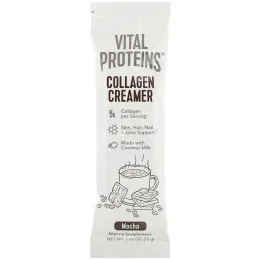 Vital Proteins, Коллагеновая сливочная добавка, мокко, 14 пакетиков по 0,46 унц. (13 г)