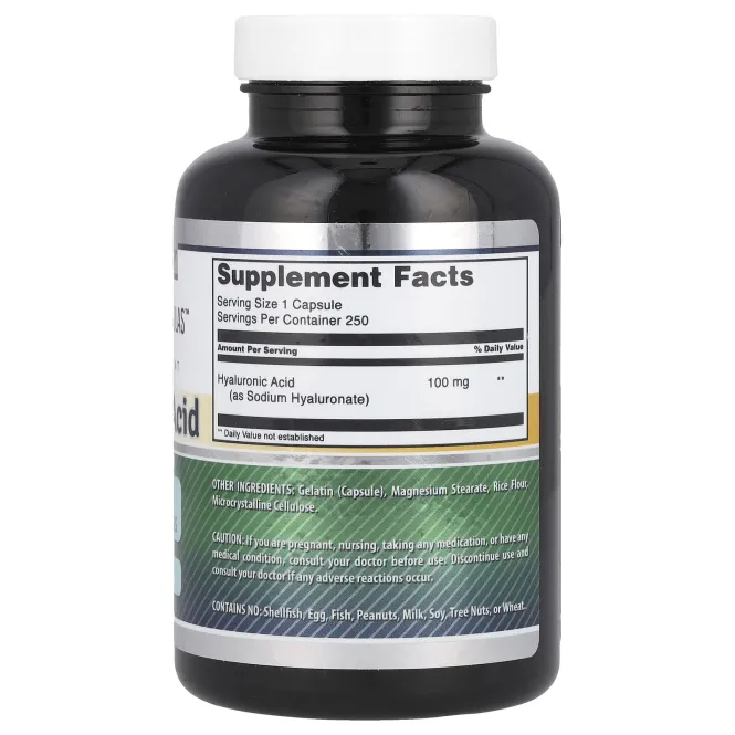 Amazing Nutrition, Гиалуроновая кислота, 100 мг, 250 капсул
