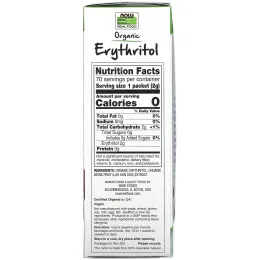 Now Foods, Real Food, органический эритритол с архатом, 70 пакетиков