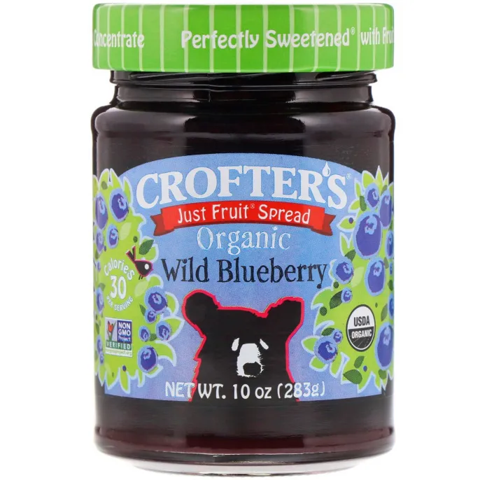 Crofter's Organic, Just Fruit Spread, Wild Blueberry, 10 oz