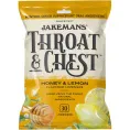 Jakemans, Леденцы от кашля Throat & Chest со вкусом меда и лимона, 30 леденцов