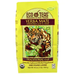 Eco Teas, Yerba Mate, листья и стебли (без тепловой обработки), 16 унции (445 г)