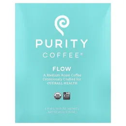 Purity Coffee, Flow, саше, средняя обжарка, 5 саше по 13 г (0,45 унции)