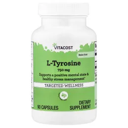 Vitacost, L-тирозин, 750 мг, 90 капсул