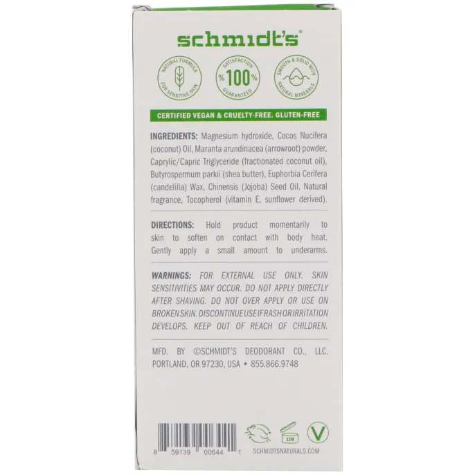 Schmidt's, Для чувствительной кожи, жасминовый чай, 3,25 унц. (92 г)