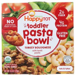 Happy Family Organics, Organics Happy Tot, паста быстрого приготовления, болоньезе с индейкой, 128 г