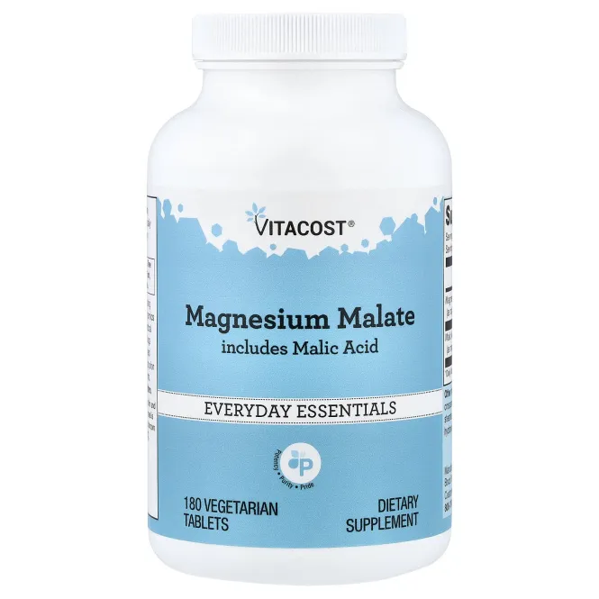 Vitacost, малат магния с яблочной кислотой, 180 вегетарианских таблеток