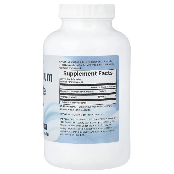 Micro Ingredients, малат магния, 240 капсул (500 мг в 1 капсуле)