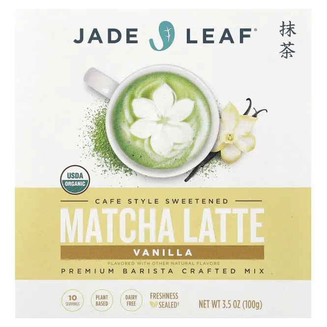 Jade Leaf Matcha, матча латте, ваниль, 100 г (3,5 унции)