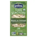 Lundberg, Organic Thin Stackers, воздушные зерновые пироги, базилик и чабрец, слабосоленые, 24 рисовых пирога, 168 г (6 унций)