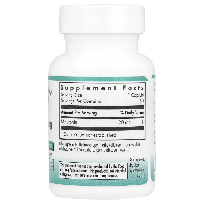 Nutricology, Мелатонин, 20 мг, 60 вегетарианских капсул