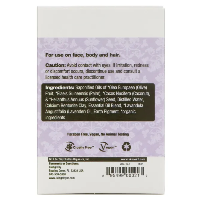 Living Clay, Handmade Bar Soap, Lavender, 4 oz (114 g)