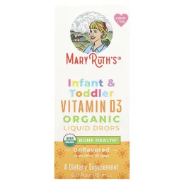 MaryRuth's, Органические жидкие капли с витамином D3 для младенцев и малышей, от 6 месяцев до 3 лет, без добавок, 15 мл (0,5 жидк. унц.)
